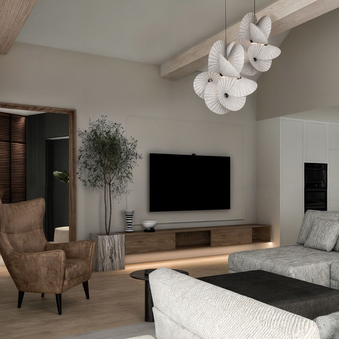 Florielle stoffen hanglamp