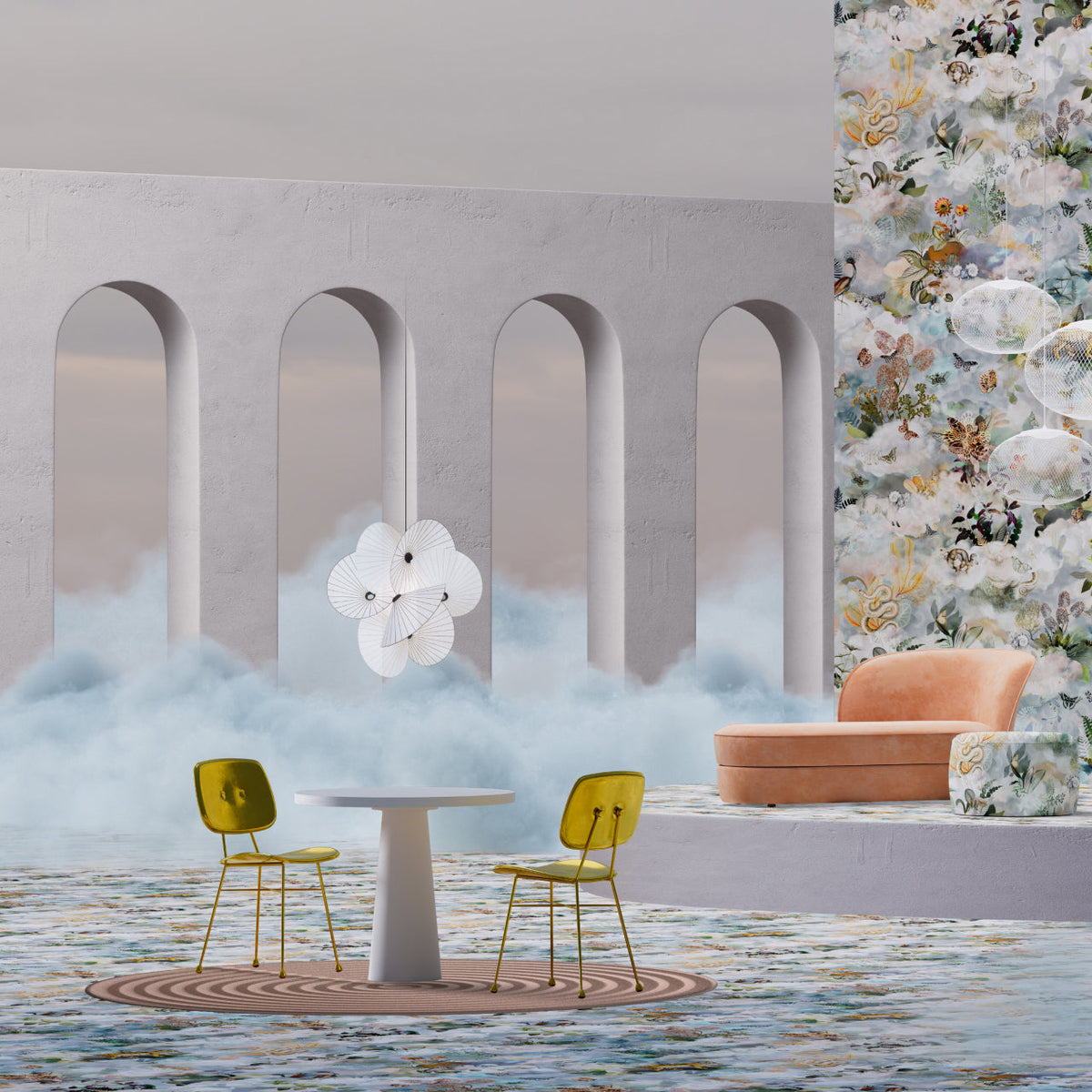 Florielle stoffen hanglamp