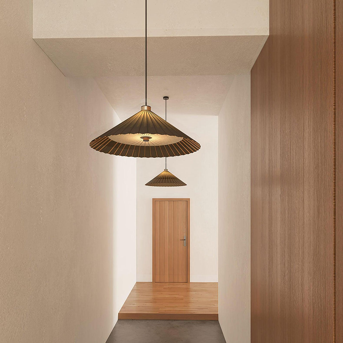 Nirixel hanglamp papierparasol geplooide eetkamer