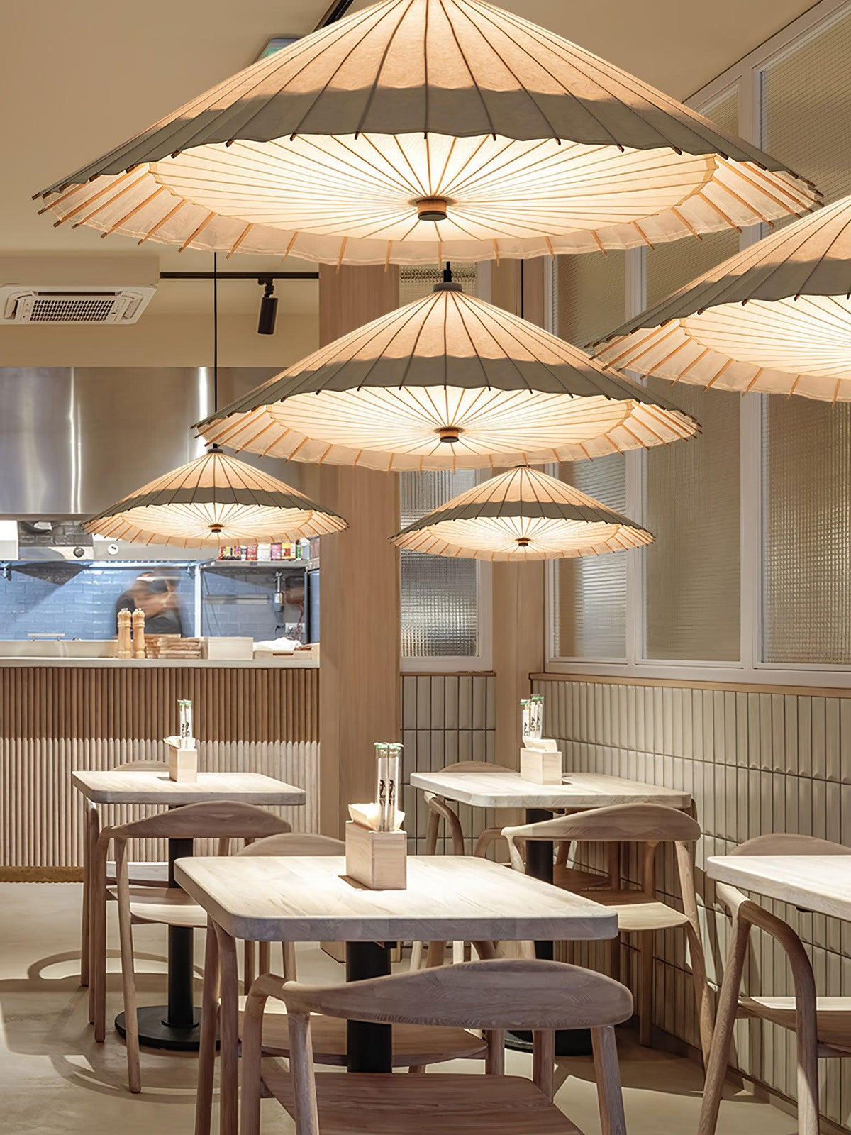 Nirixel hanglamp papierparasol geplooide eetkamer