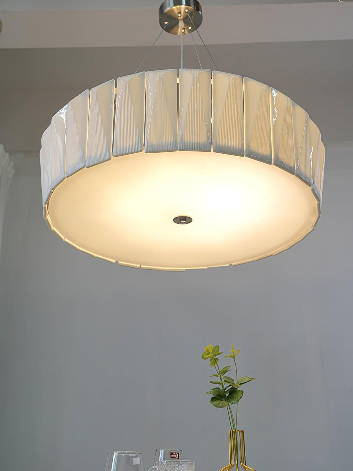 Vaeliora geribbelde keramische hanglamp
