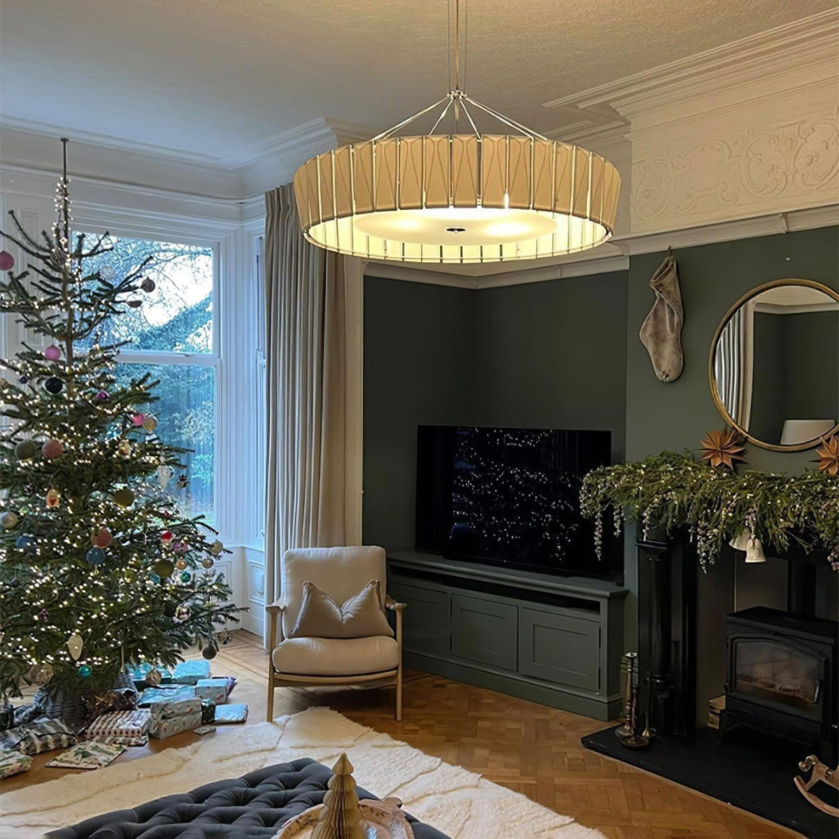 Vaeliora geribbelde keramische hanglamp
