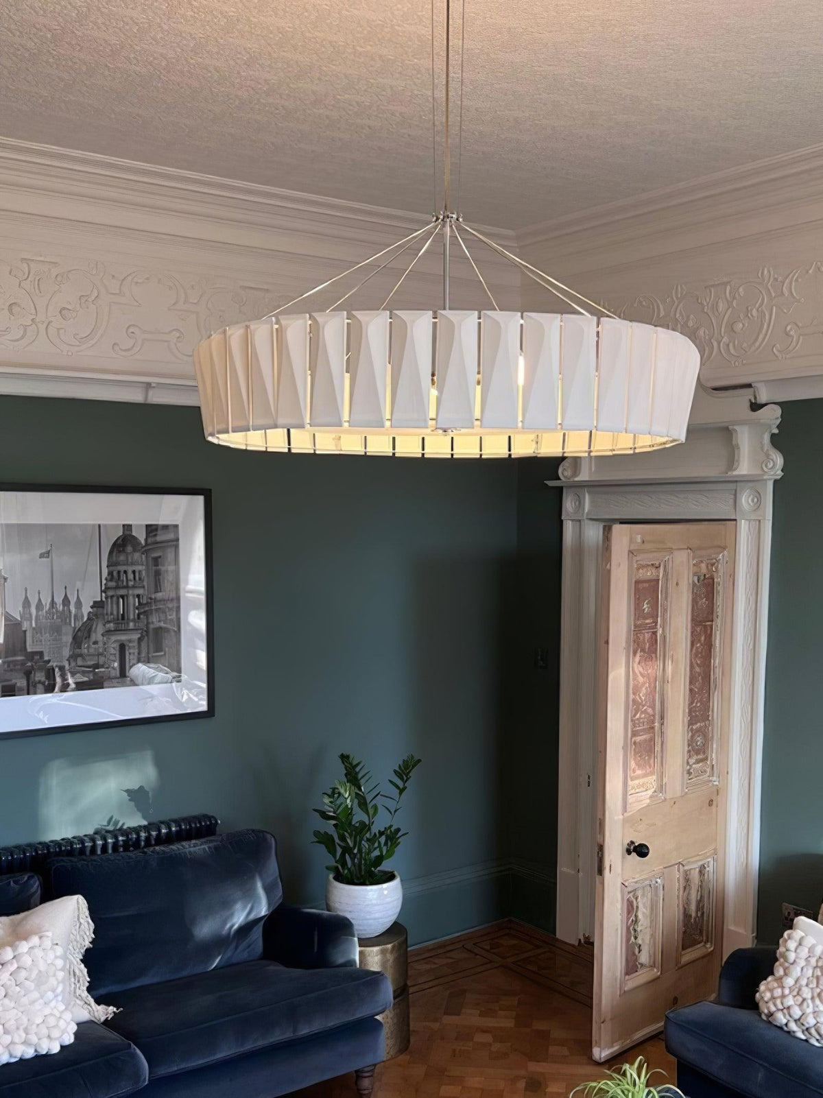 Vaeliora geribbelde keramische hanglamp