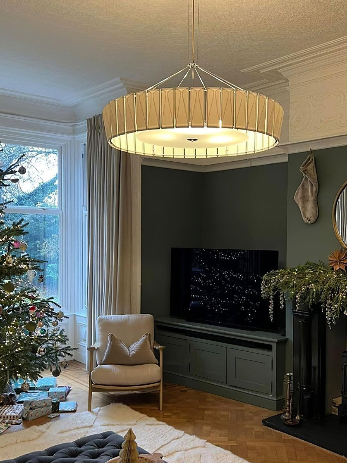 Vaeliora geribbelde keramische hanglamp