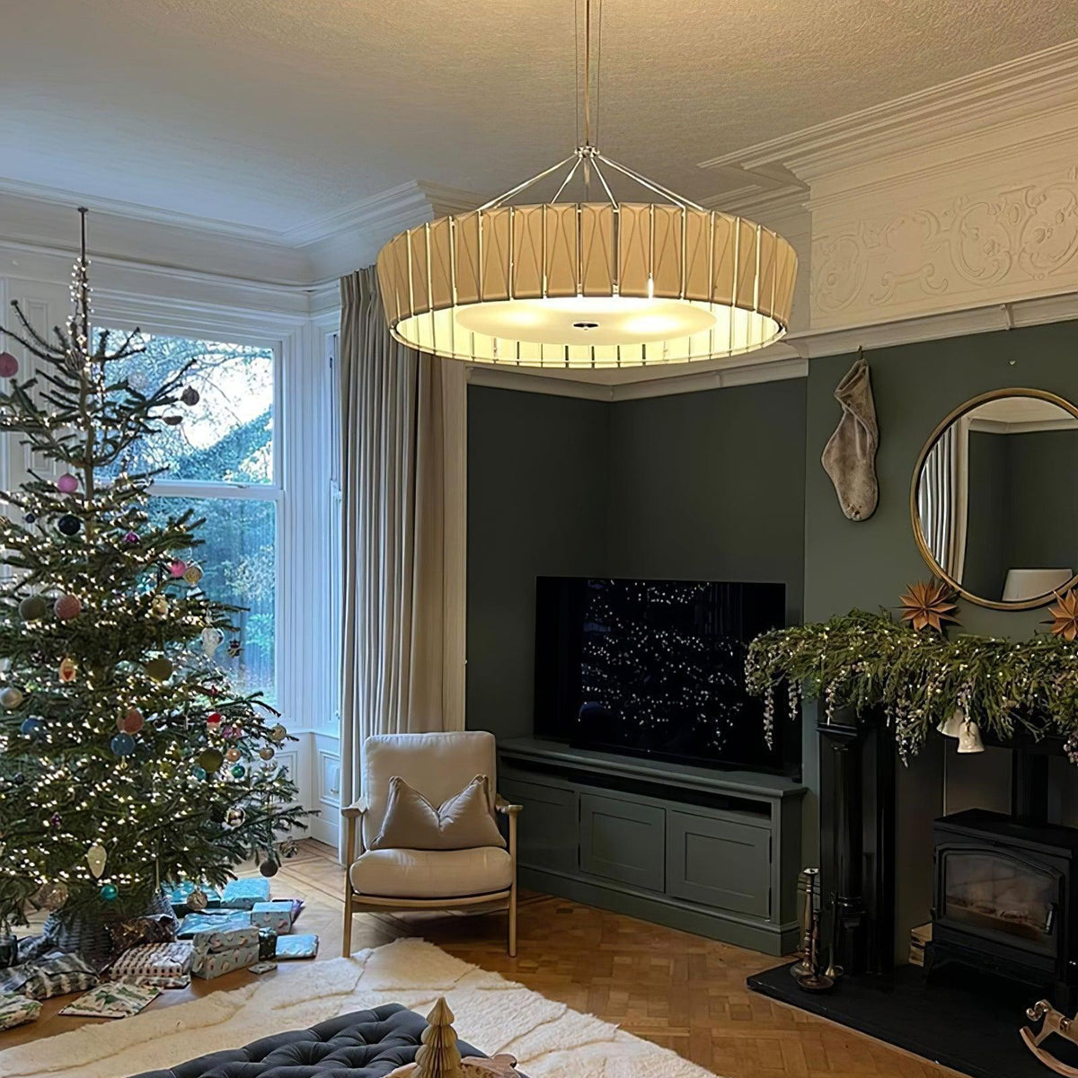 Vaeliora geribbelde keramische hanglamp