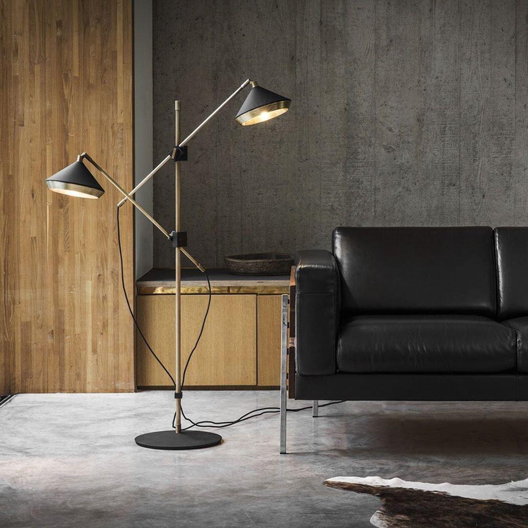 Mylirir Art Deco messing vloerlamp