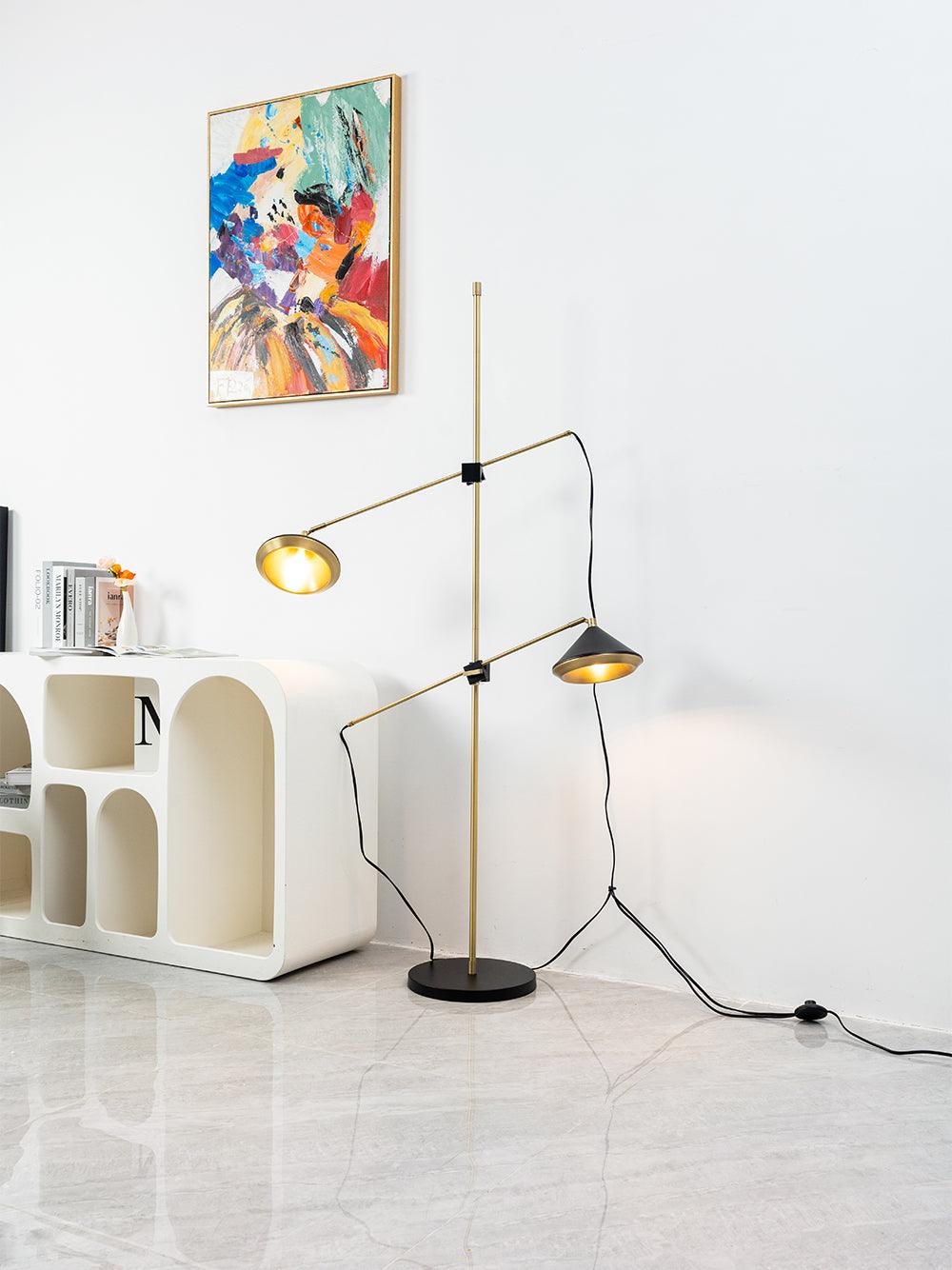 Mylirir Art Deco messing vloerlamp