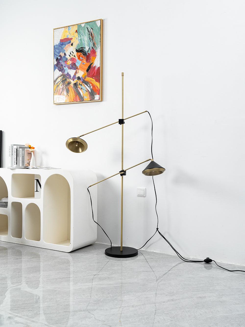 Mylirir Art Deco messing vloerlamp