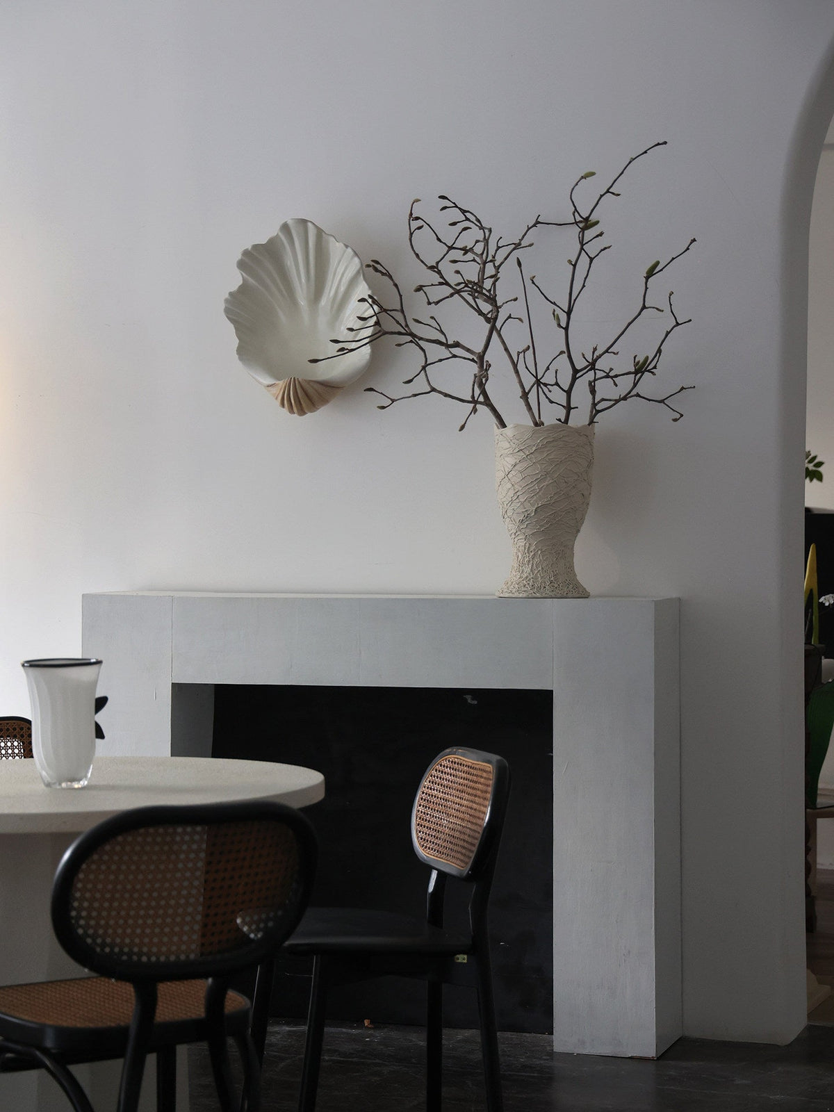 Shell wandlamp Crème Resineuze Wabi-Sabi
