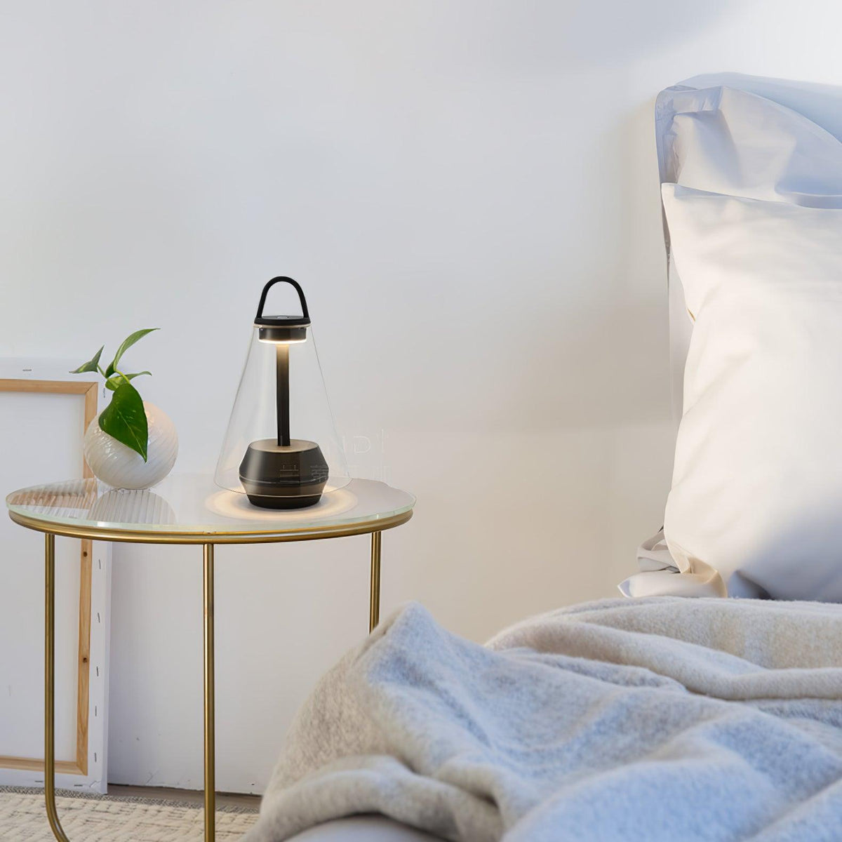 Emarir Scandinavische tafellamp met glazen kap