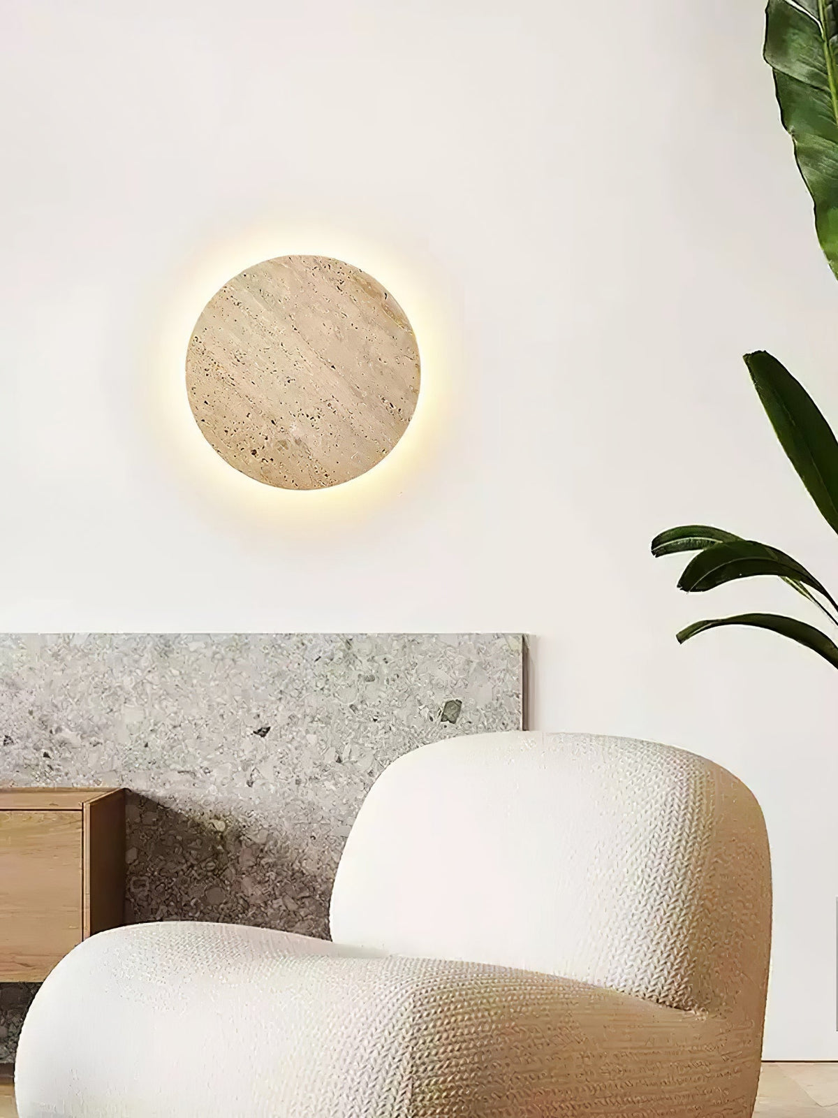 Artale Geel travertin wandlamp