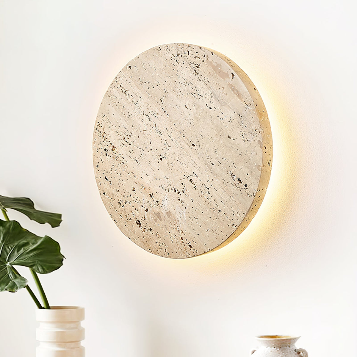 Artale Geel travertin wandlamp
