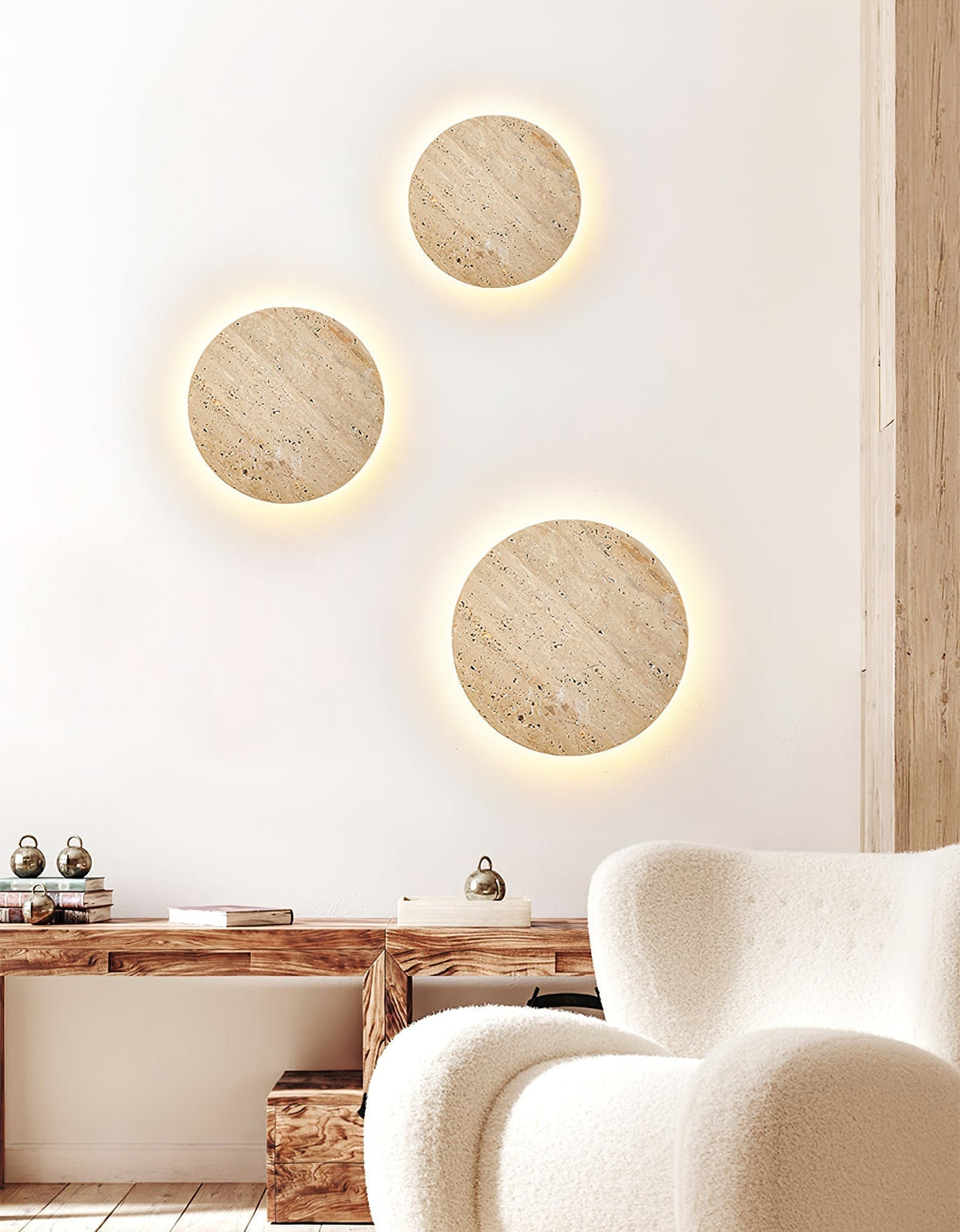 Artale Geel travertin wandlamp