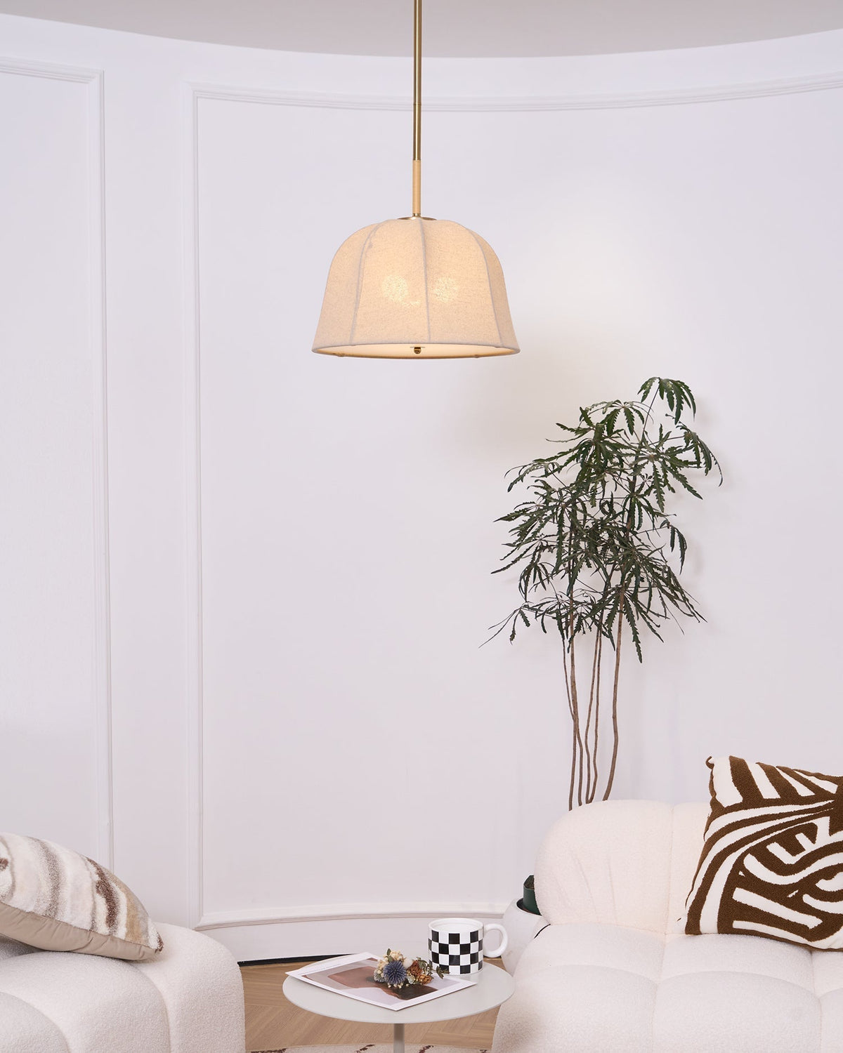 Fioalielle Vintage hanglamp van Linnen in Beige