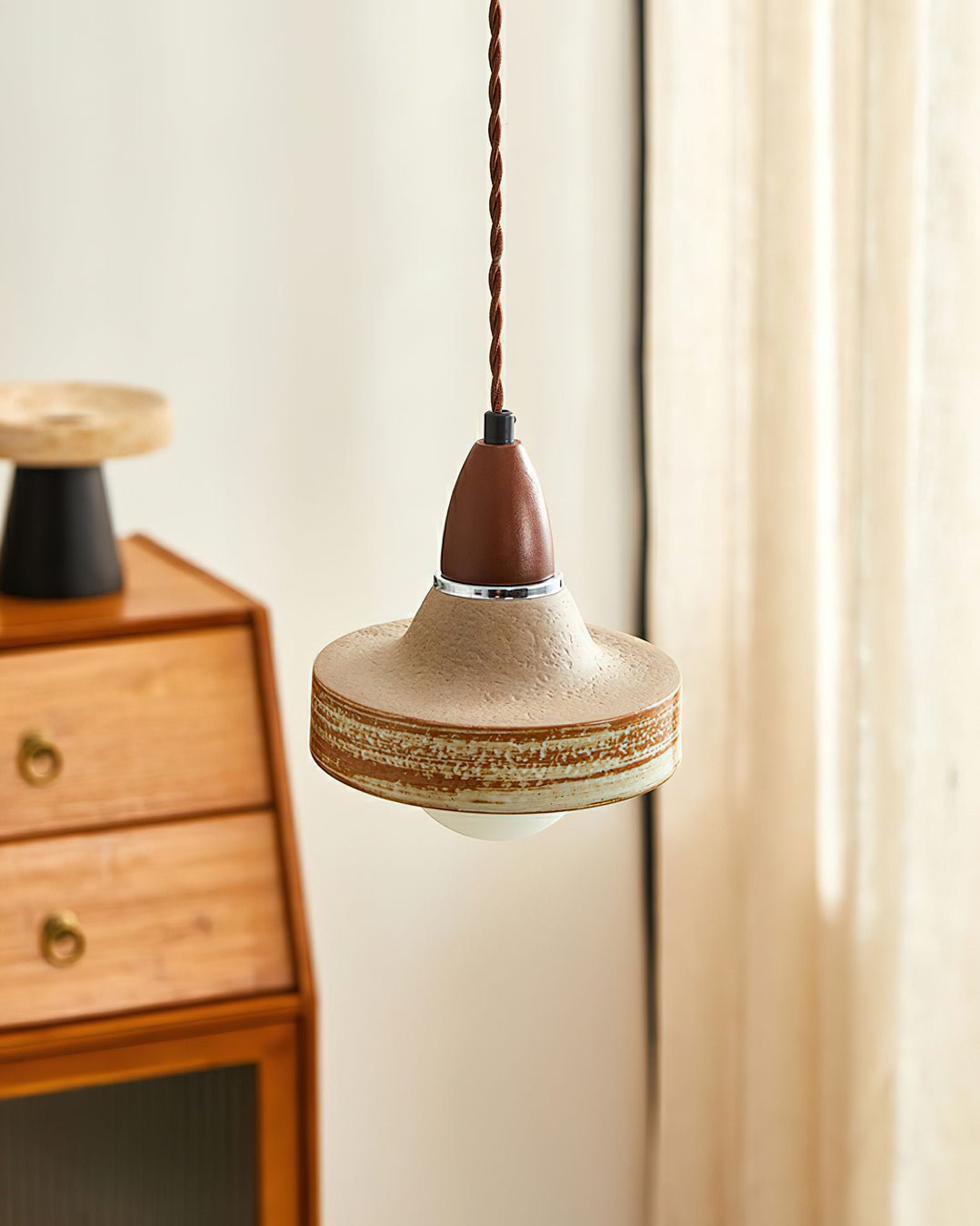 Sierra Premium Noordse kunst keramiek hout hanglamp
