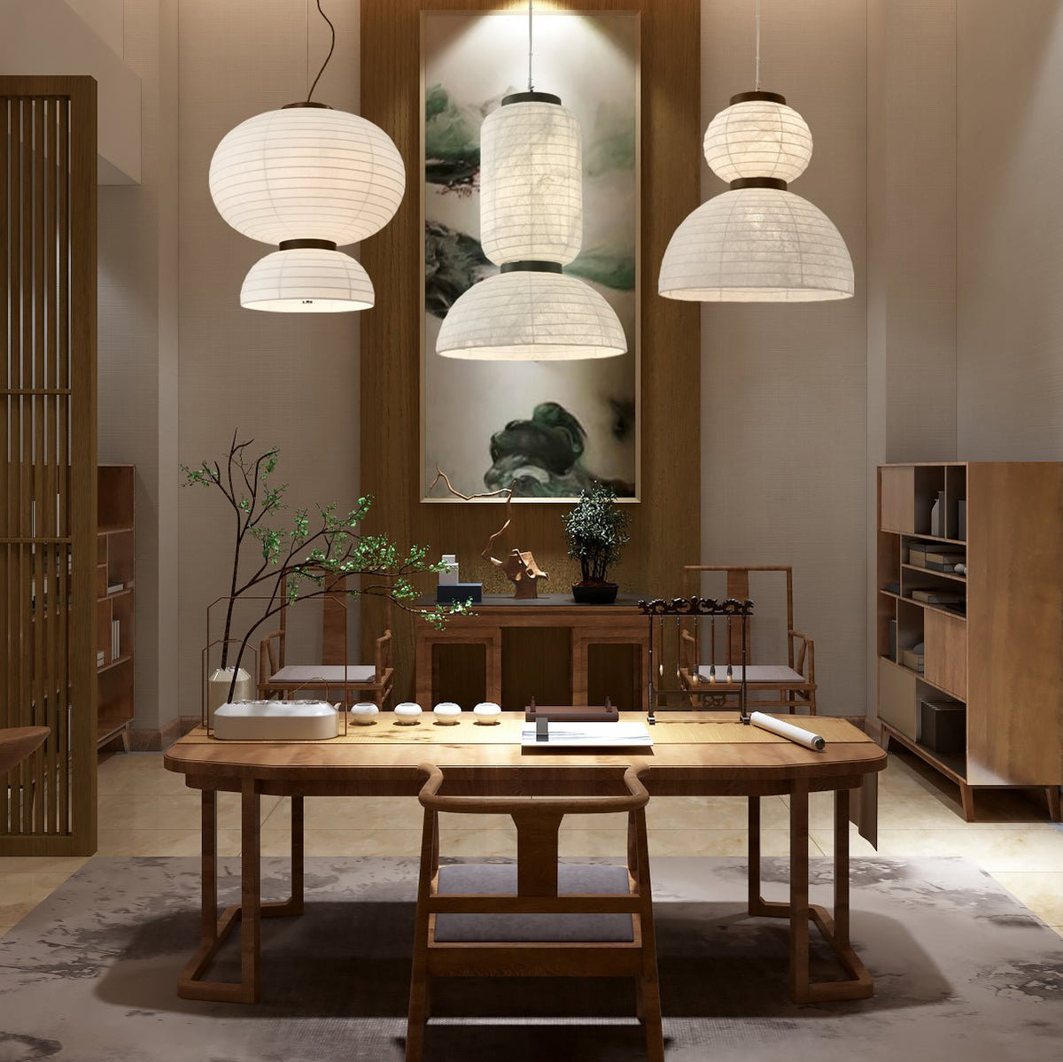 Uldoror Traditionele Kunst Moderne hanglamp van Zijde