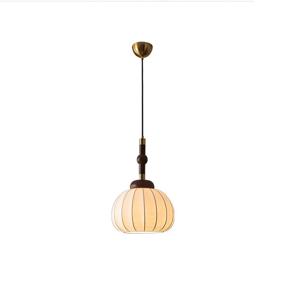 Livenor hanglamp van zijde en hout in Scandinavische stijl