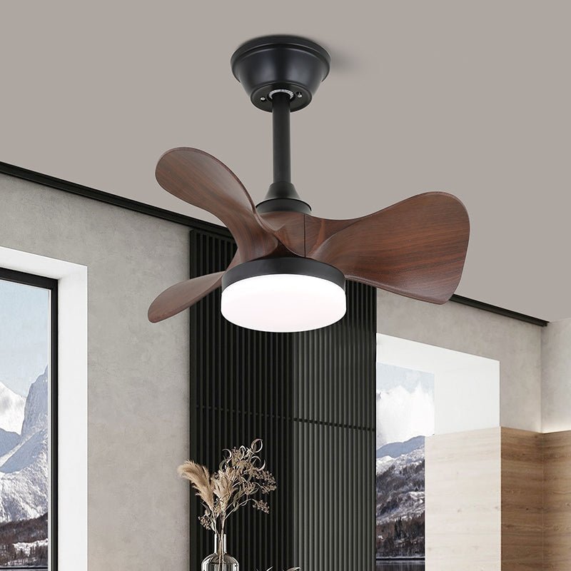 Elvelira minimalistisch Zwart walnoothout Plafondventilator met Verlichting