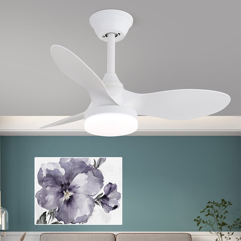 Elvelira minimalistisch Zwart walnoothout Plafondventilator met Verlichting
