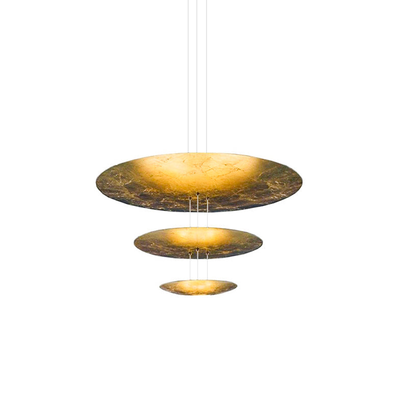 Phelion gelaagde hanglamp van goudfolie