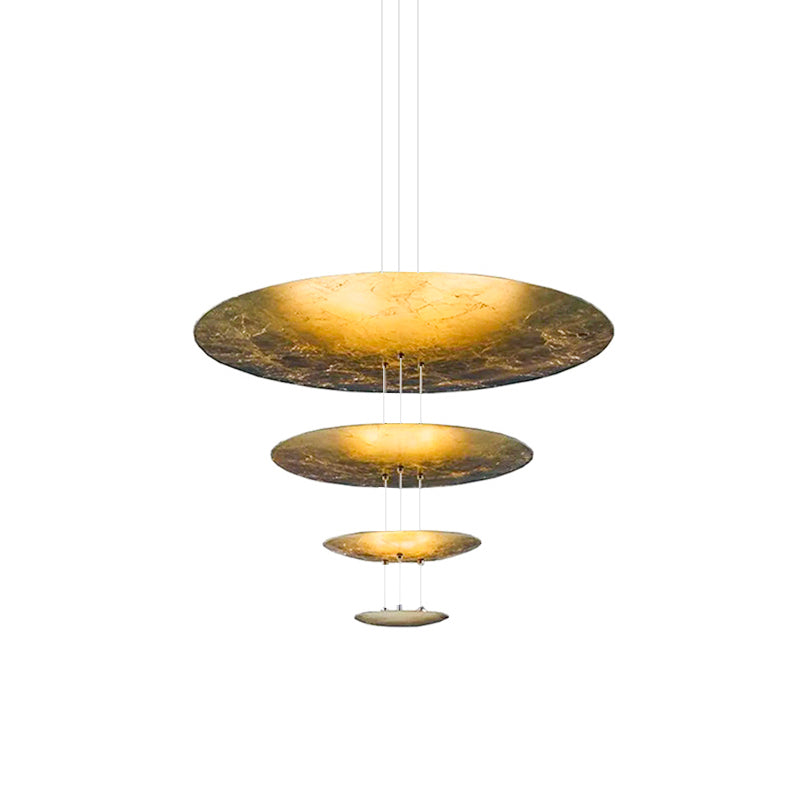 Phelion gelaagde hanglamp van goudfolie