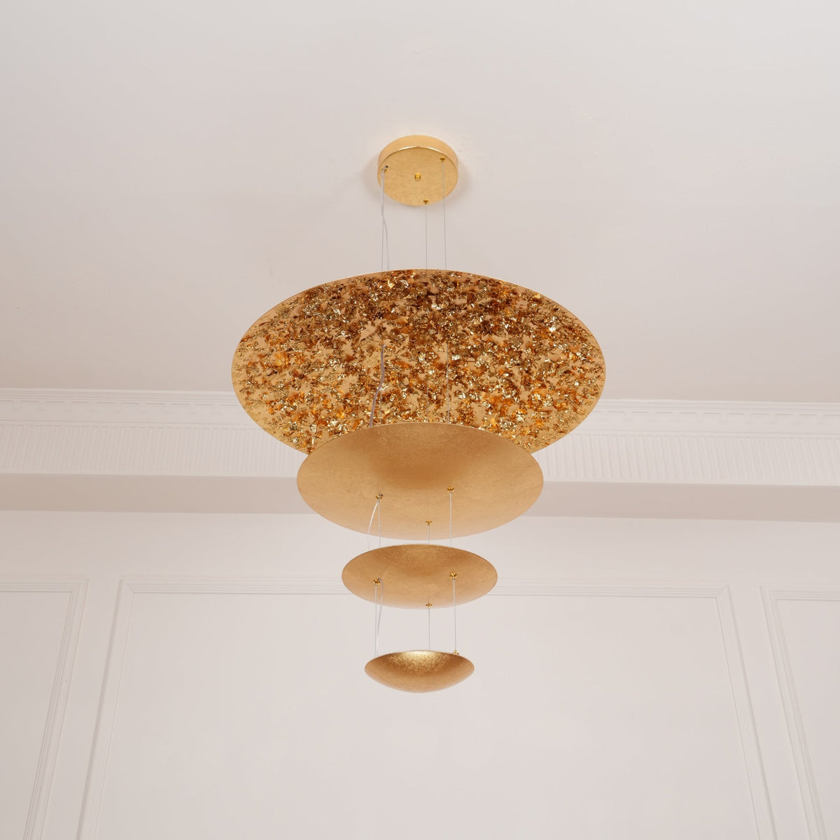 Phelion gelaagde hanglamp van goudfolie