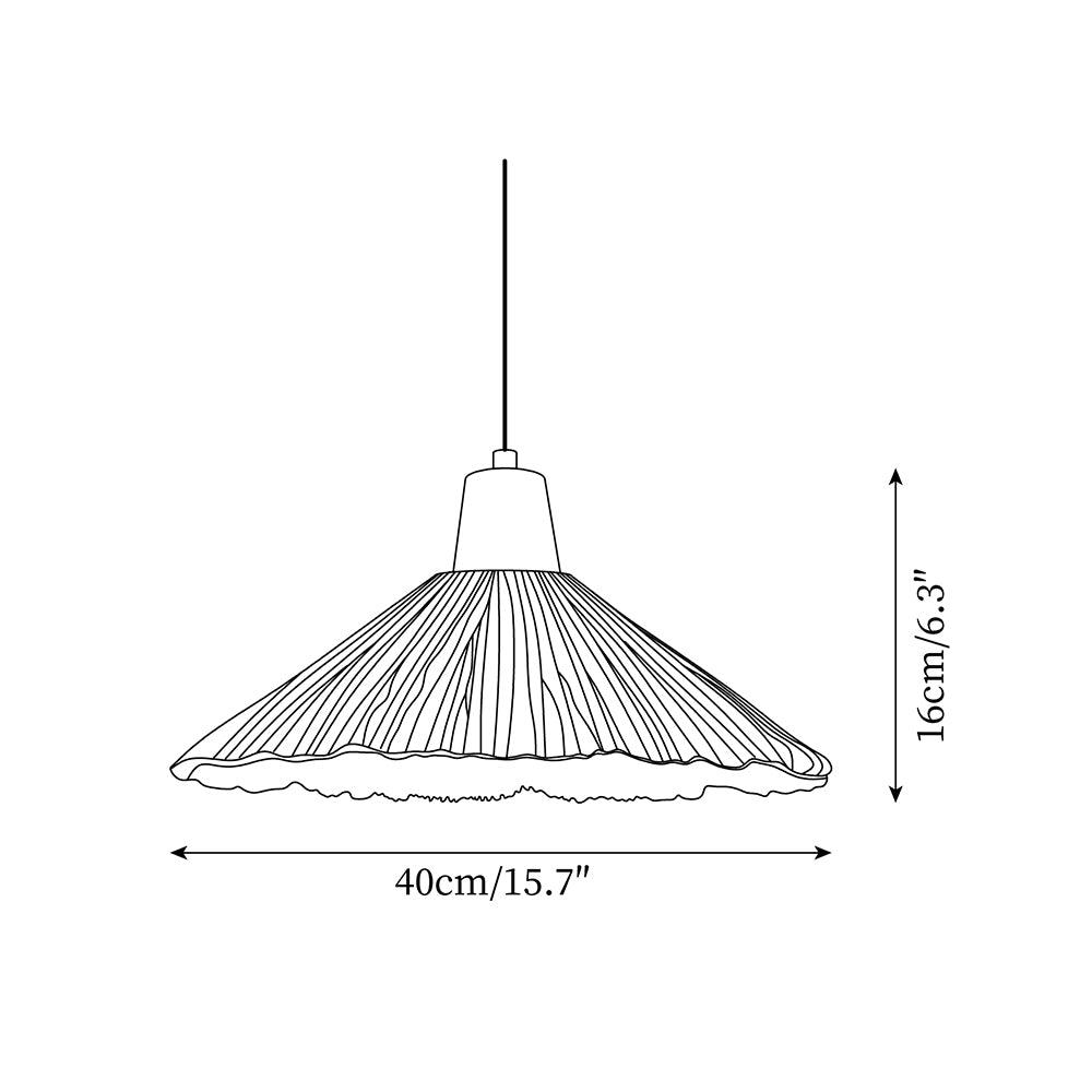 Hanglamp met houten bovenkant en getextureerde cementkap in grijs, Japandi-stijl
