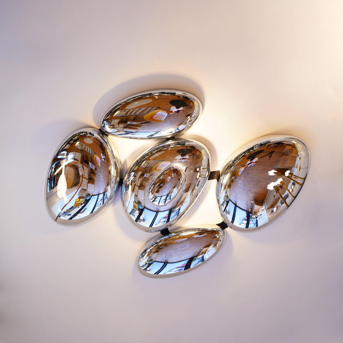 Vostix Plafondlamp Chroom Kiezelvorm modern