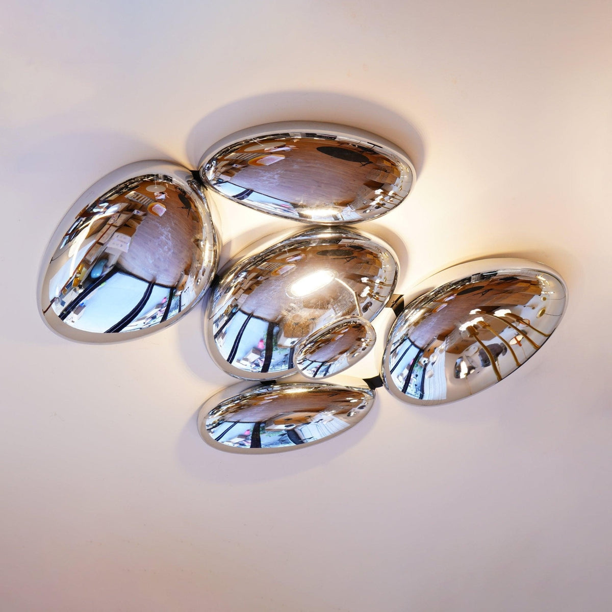 Vostix Plafondlamp Chroom Kiezelvorm modern