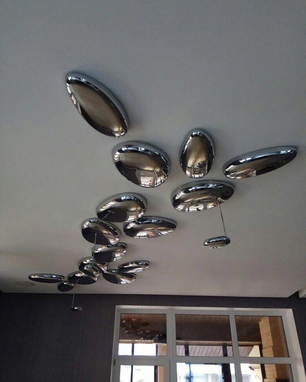 Vostix Plafondlamp Chroom Kiezelvorm modern