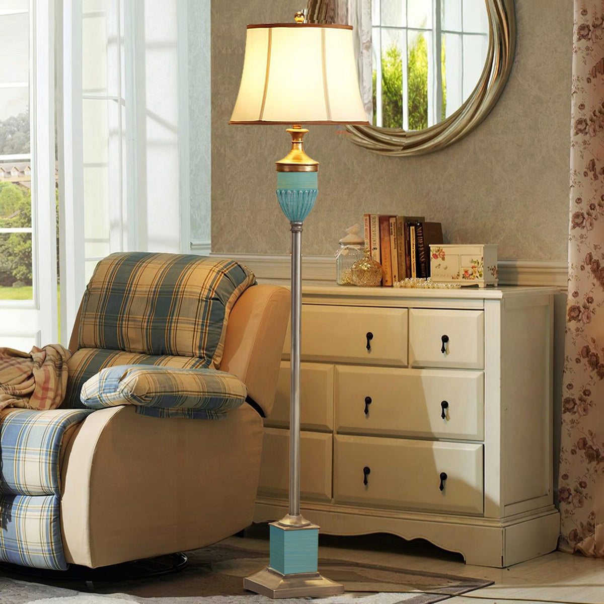 Niraaya Vintage hars vloerlamp