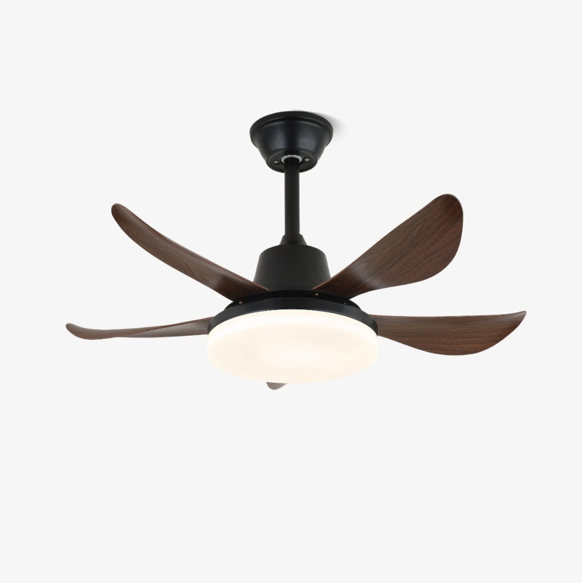 Callen Moderne plafondventilator met verlichting van walnoothout