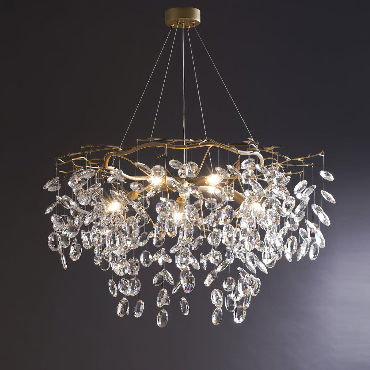 Luxirian kroonluchter kristallen takken goud LED