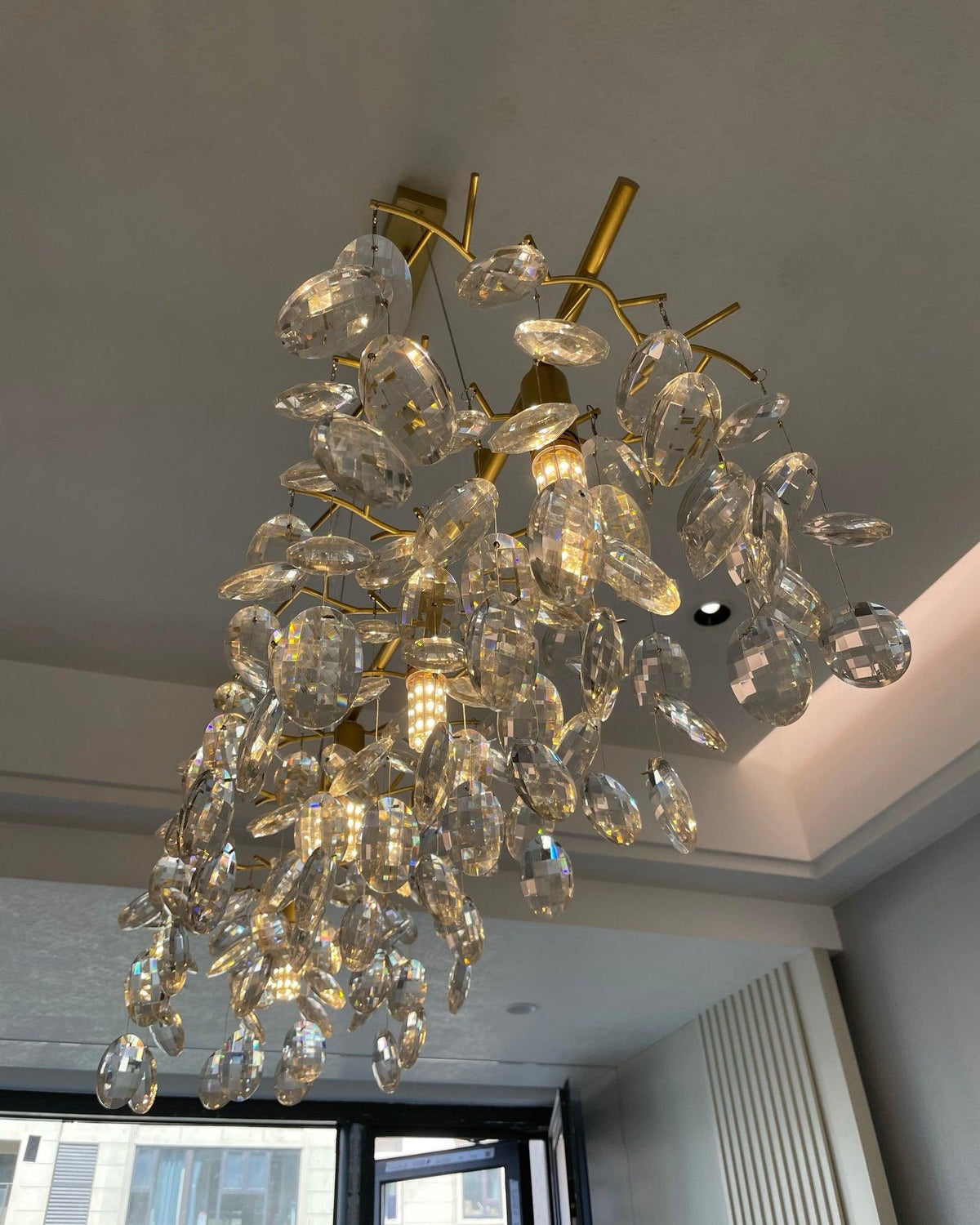 Luxirian kroonluchter kristallen takken goud LED