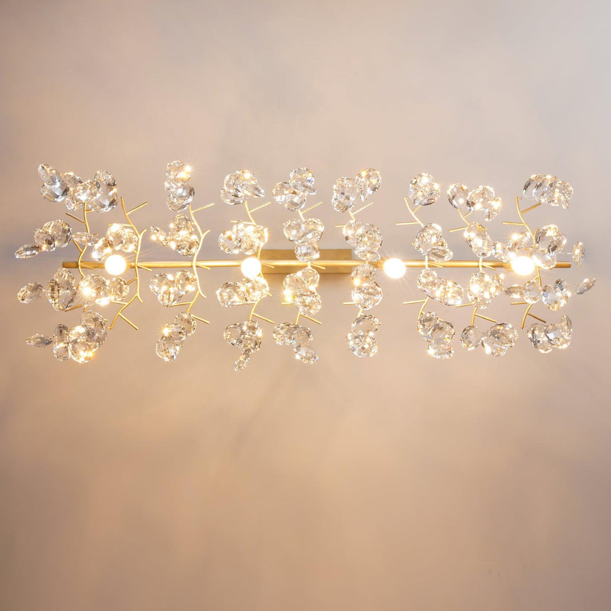 Luxirian kroonluchter kristallen takken goud LED