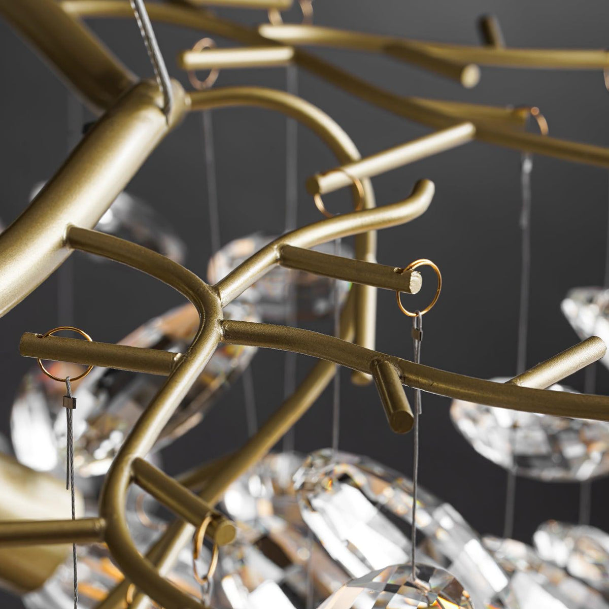 Luxirian kroonluchter kristallen takken goud LED