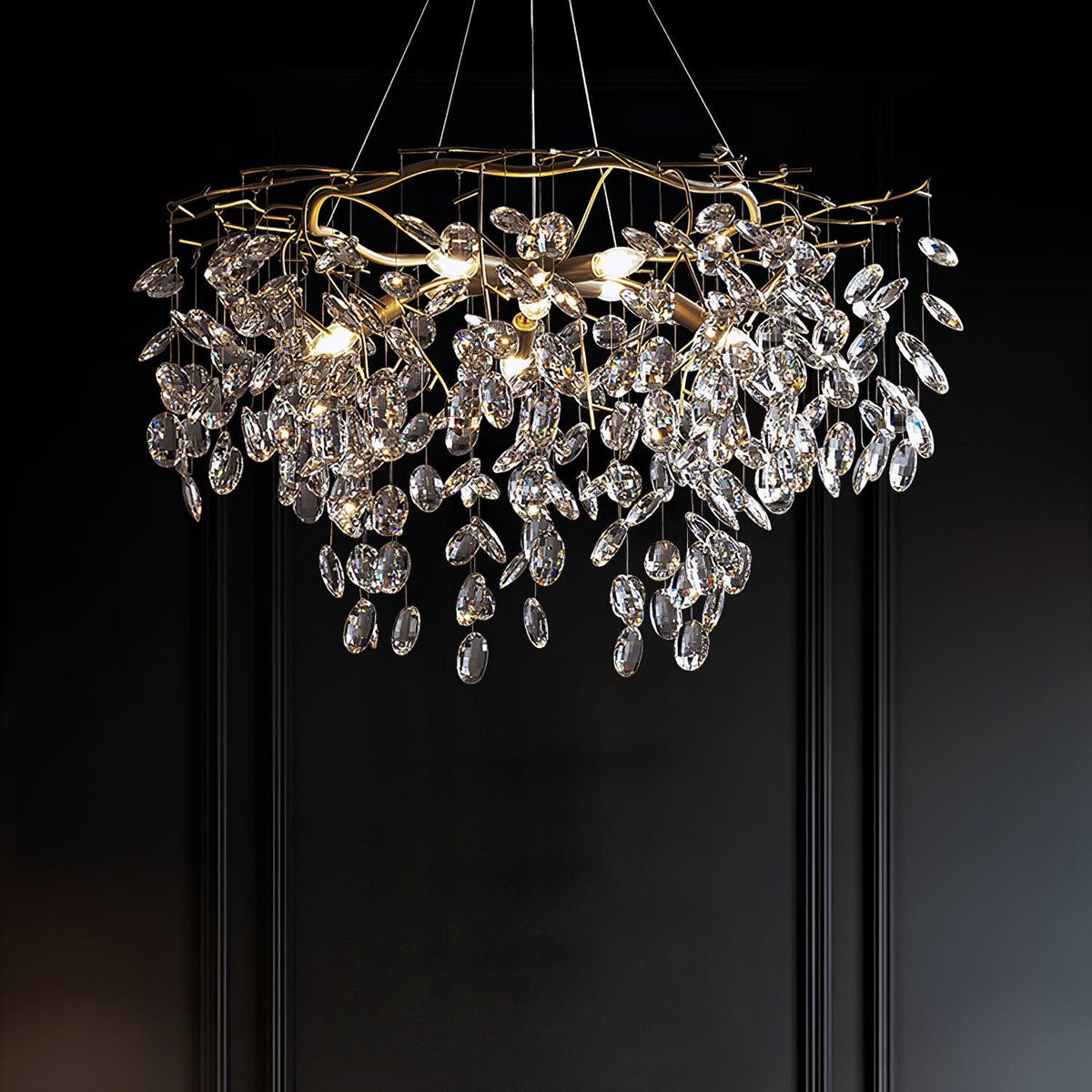 Luxirian kroonluchter kristallen takken goud LED