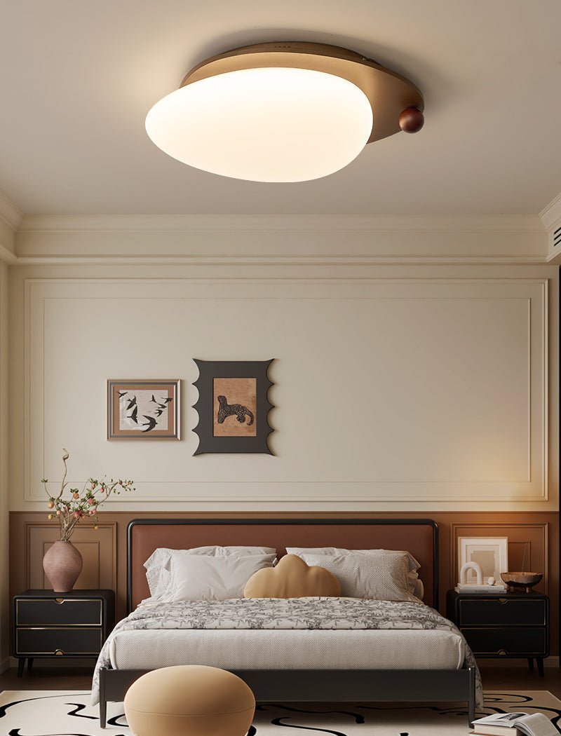 houten plafondlamp met houtaccent