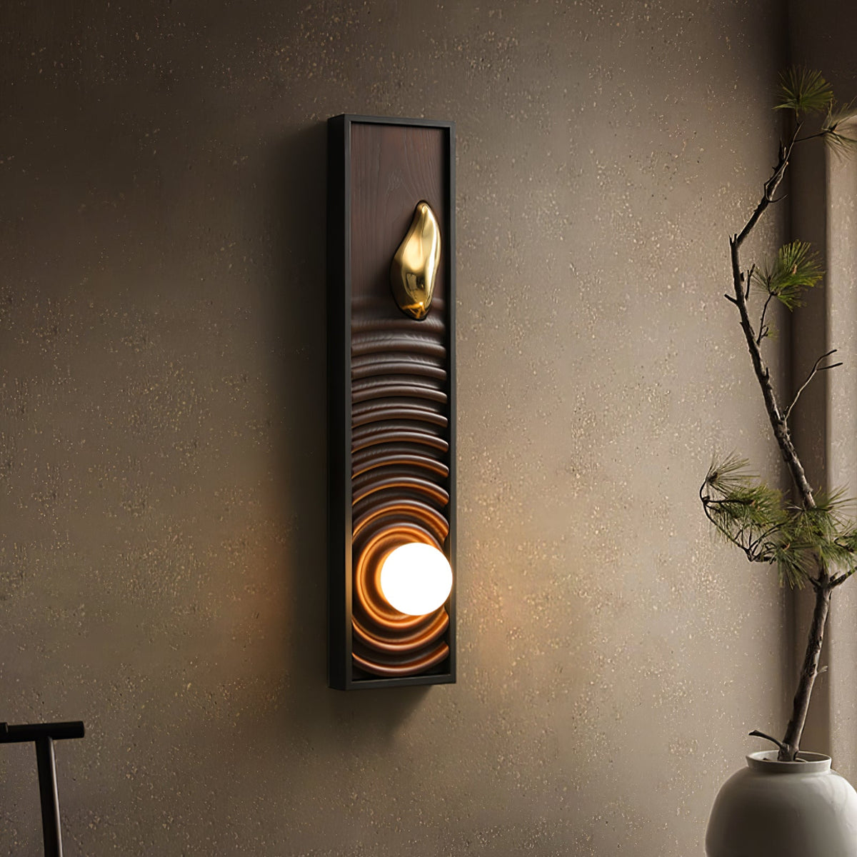 Caleb Vintage Houten wandlamp