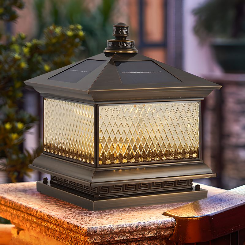 Evelor klassiek Diamond Solar Post Outdoor Light