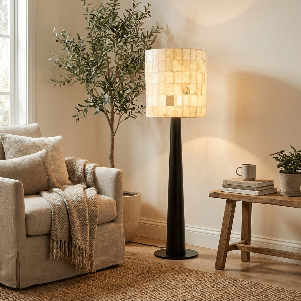 Severin vloerlamp met albasten mozaïek