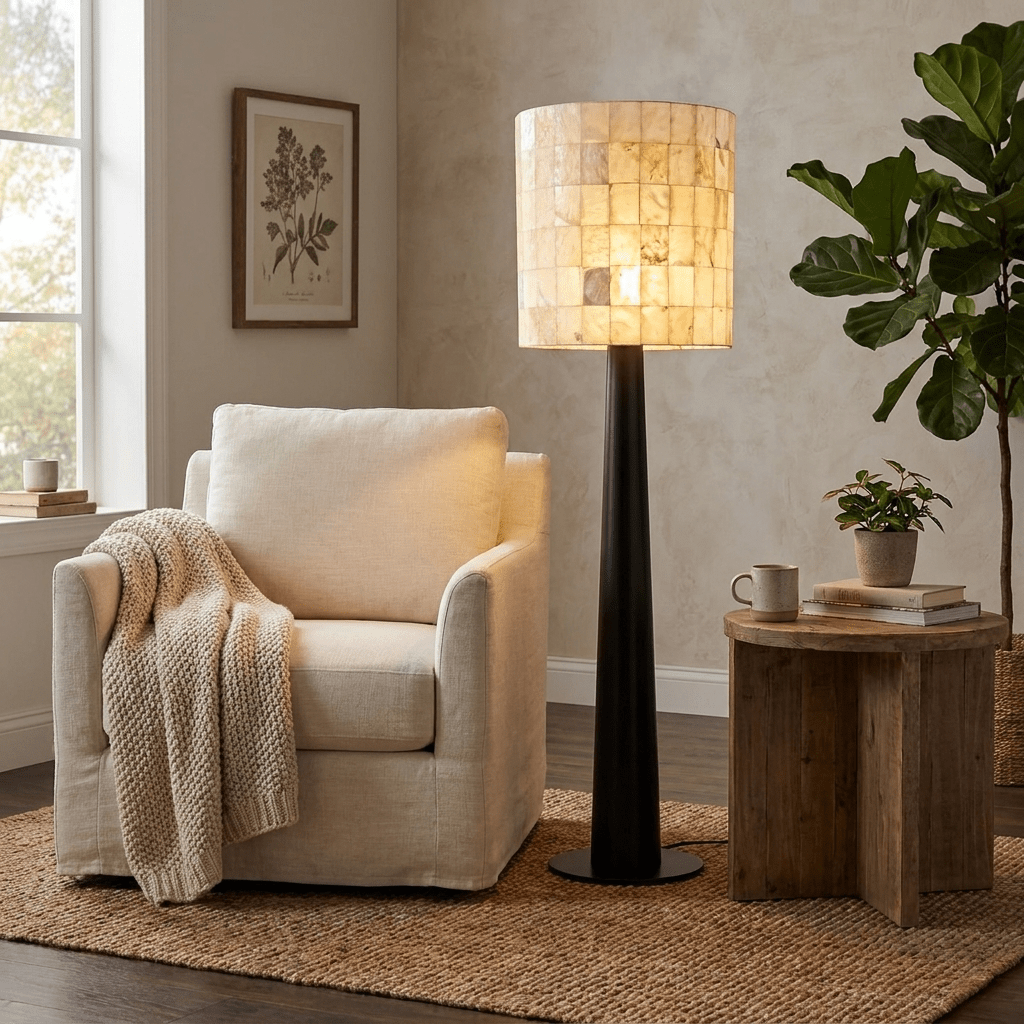 Severin vloerlamp met albasten mozaïek
