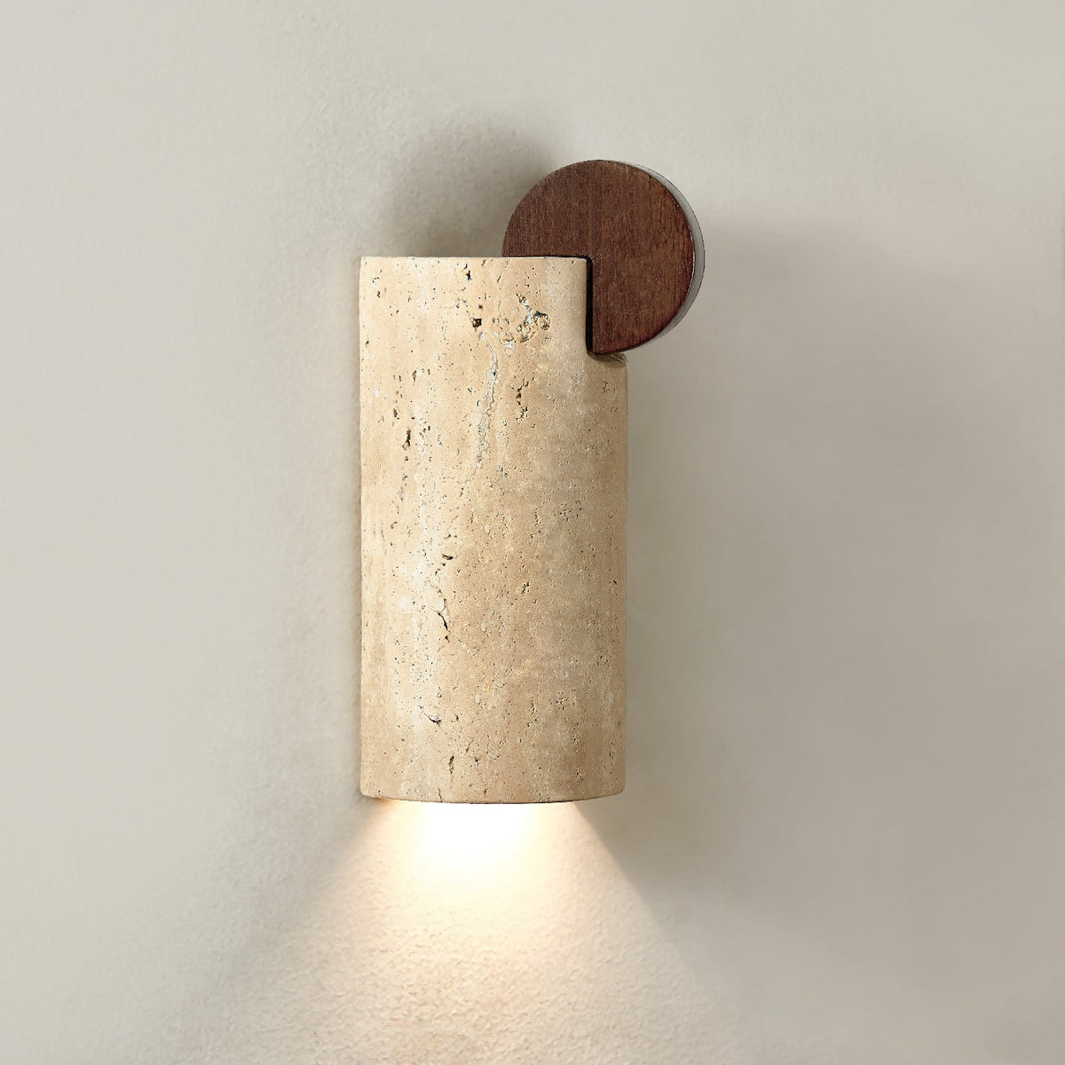 Velm Curve Geel travertin wandlamp