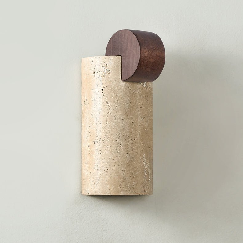 Velm Curve Geel travertin wandlamp