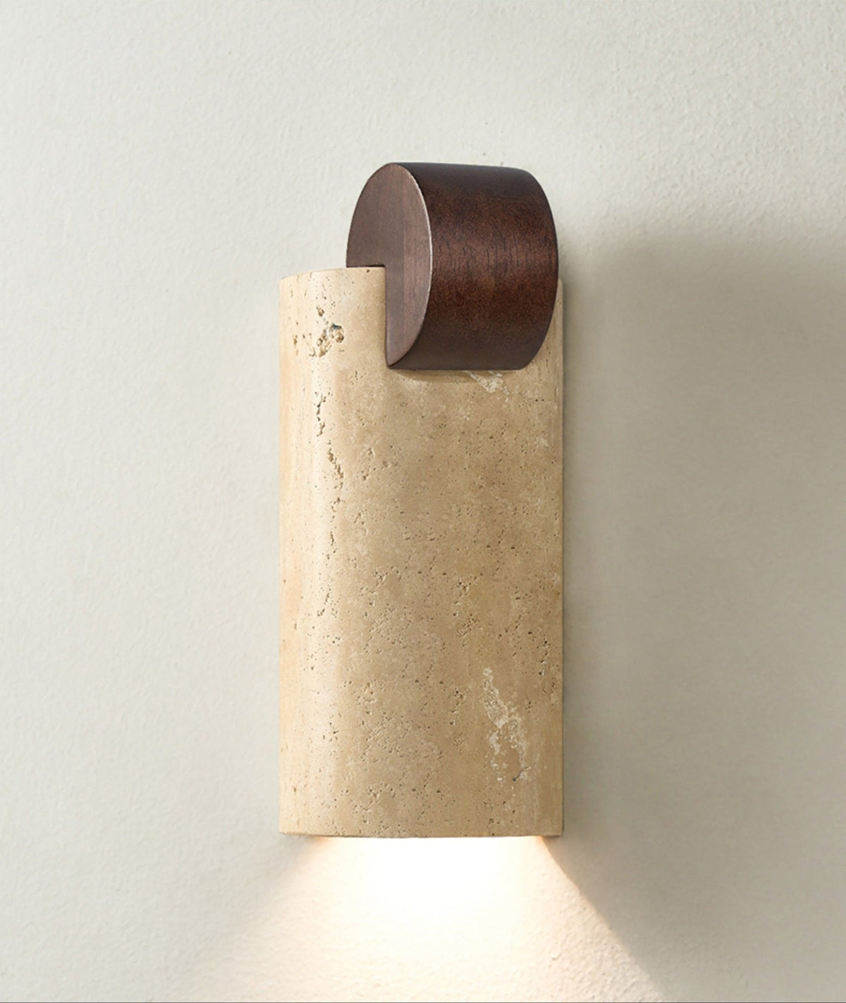 Velm Curve Geel travertin wandlamp