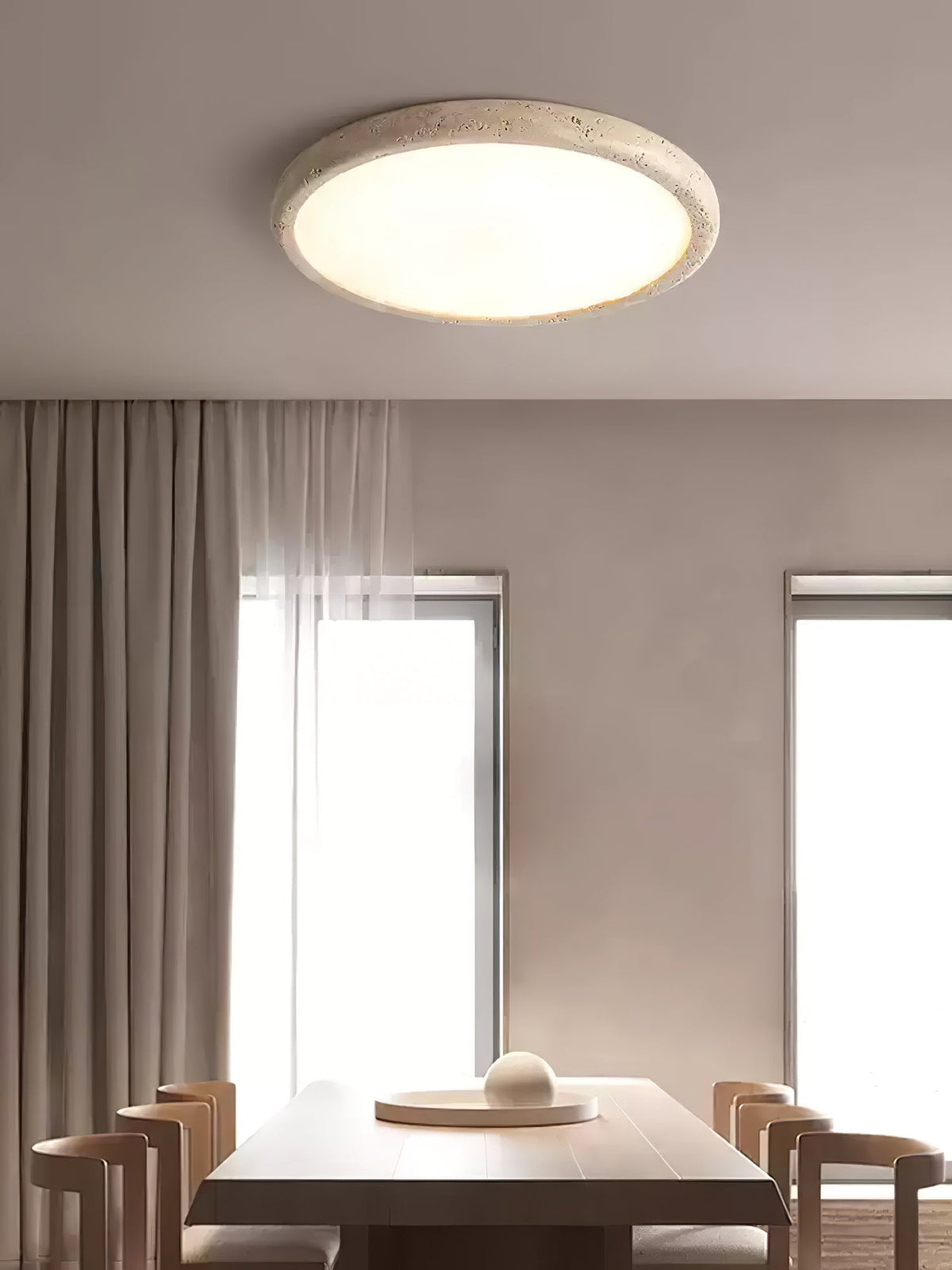 Aurrina Ring Frame Geel travertin plafondlamp