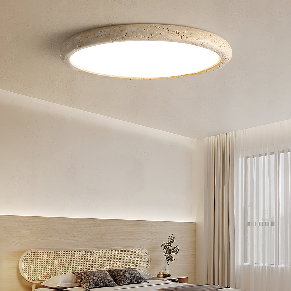 Aurrina Ring Frame Geel travertin plafondlamp