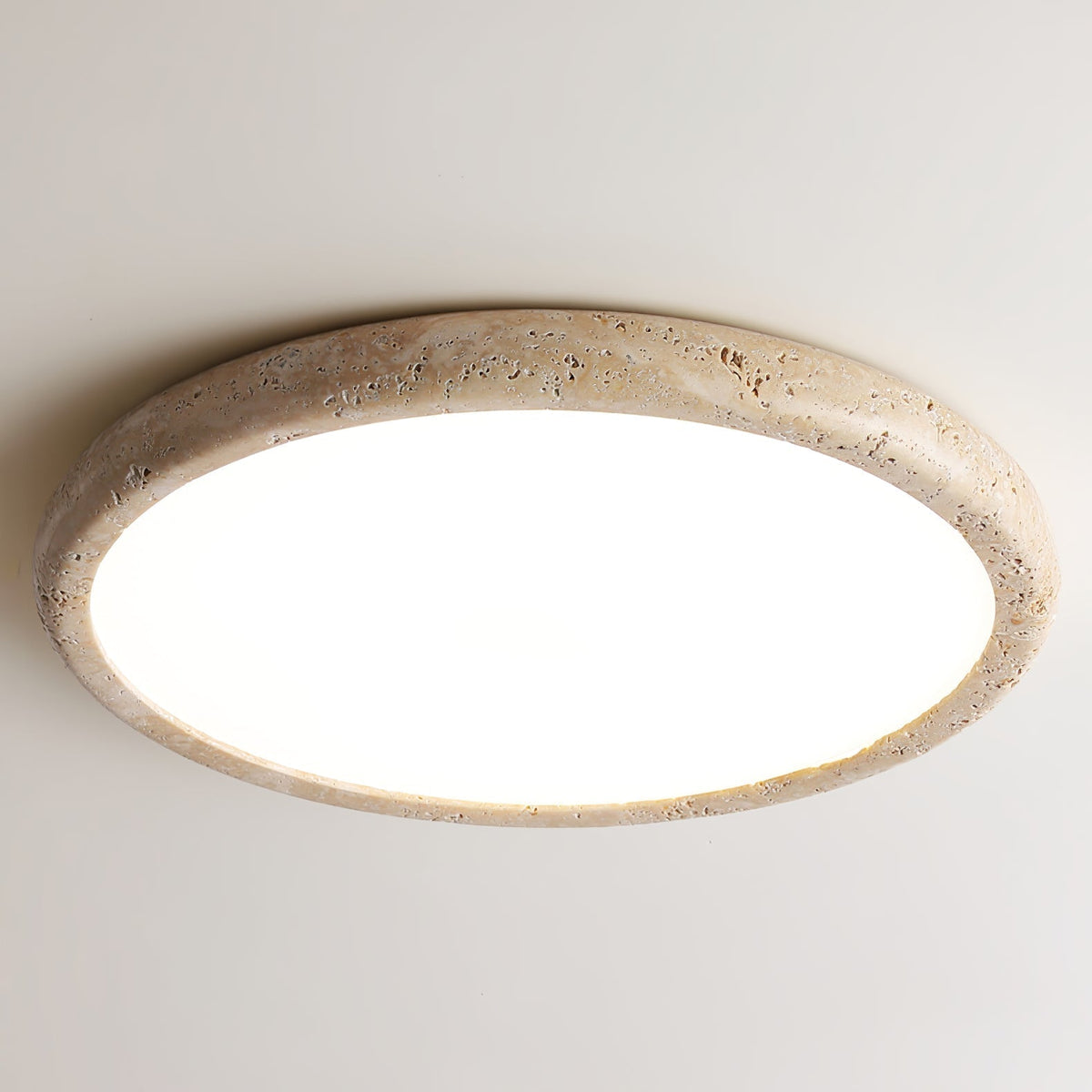 Aurrina Ring Frame Geel travertin plafondlamp
