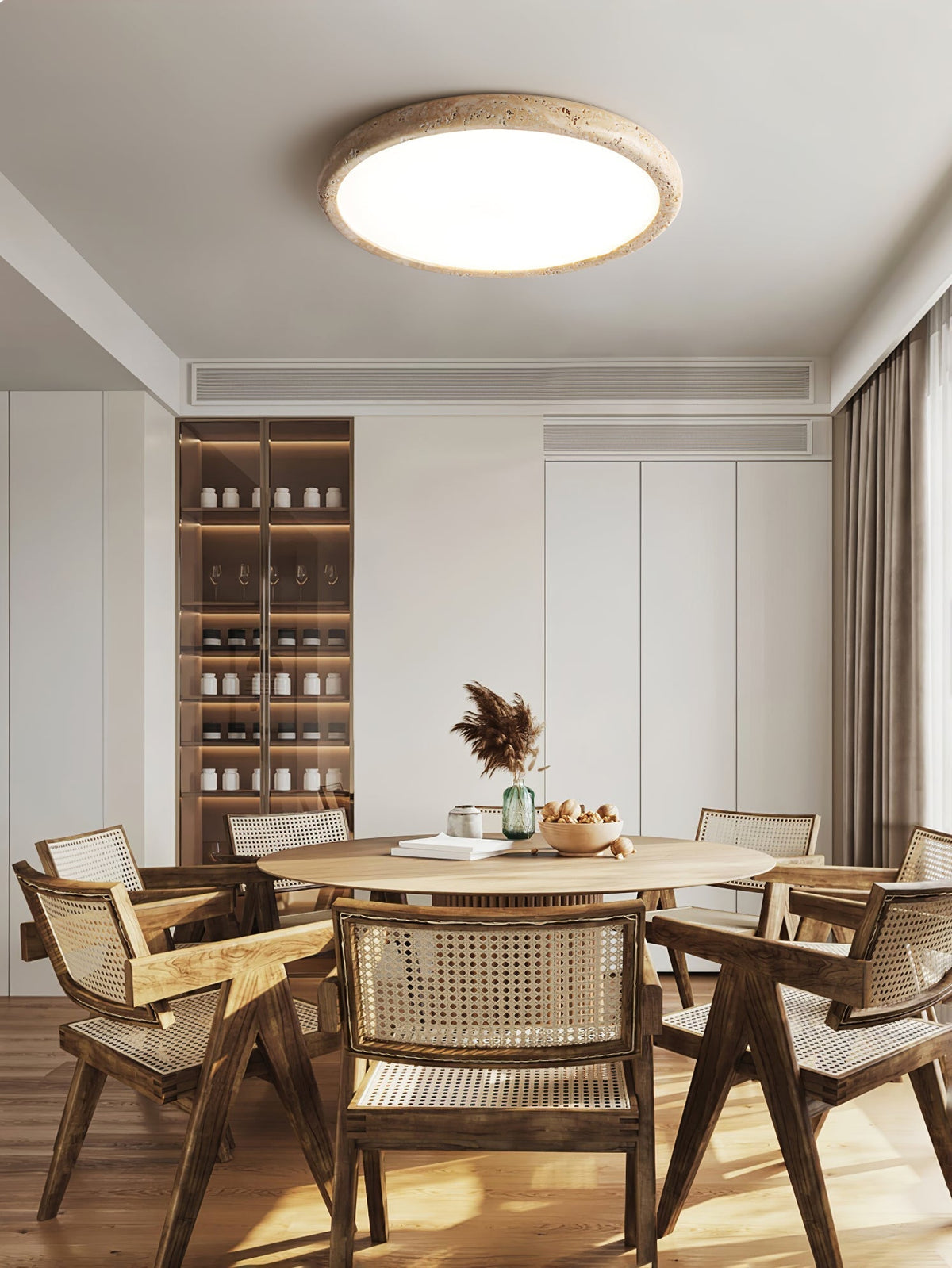 Aurrina Ring Frame Geel travertin plafondlamp