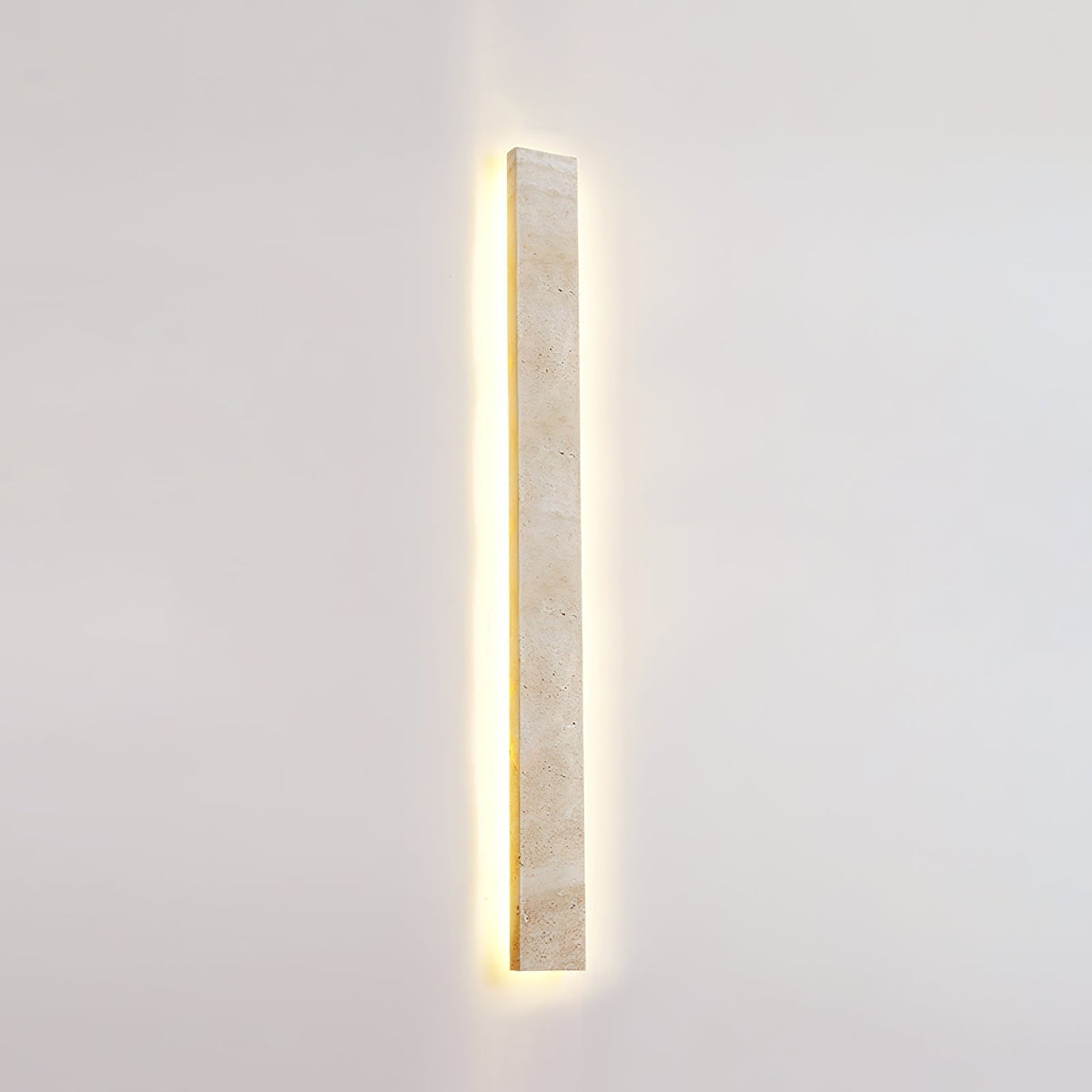 Tavoelia Slim rechthoekige wandlamp van geel travertin